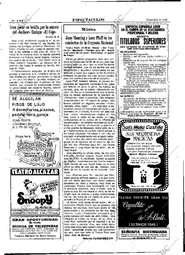 ABC MADRID 31-03-1985 página 84