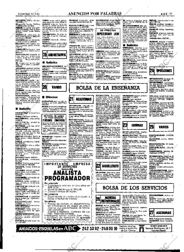 ABC MADRID 31-03-1985 página 97