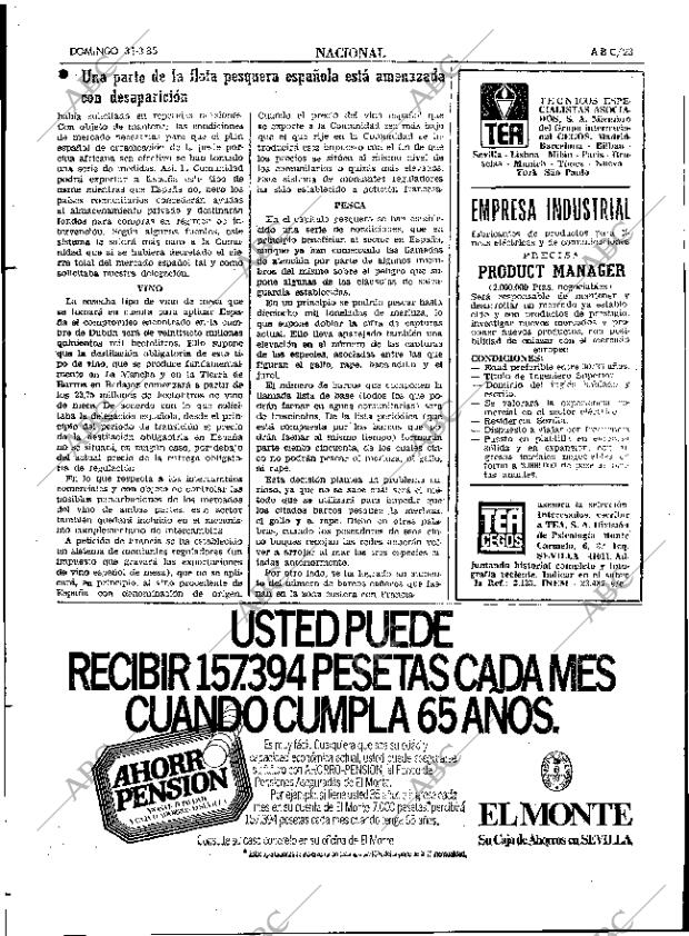 ABC SEVILLA 31-03-1985 página 23