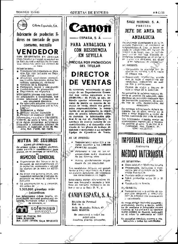 ABC SEVILLA 31-03-1985 página 55