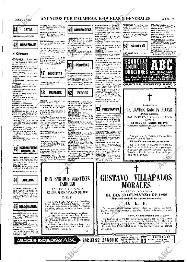 ABC MADRID 01-04-1985 página 77