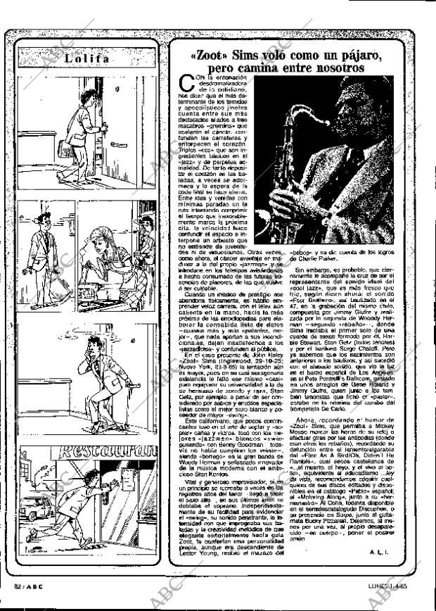 ABC MADRID 01-04-1985 página 82