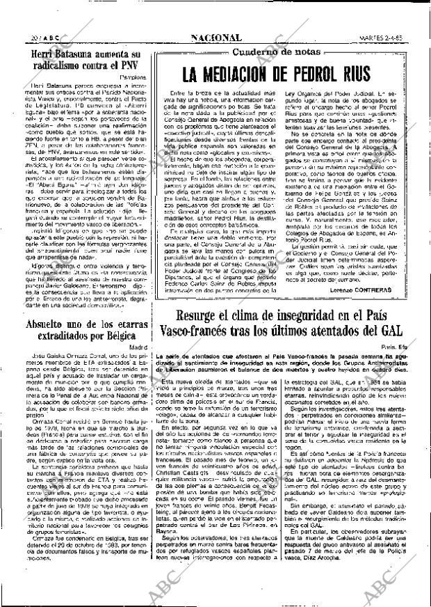 ABC MADRID 02-04-1985 página 20