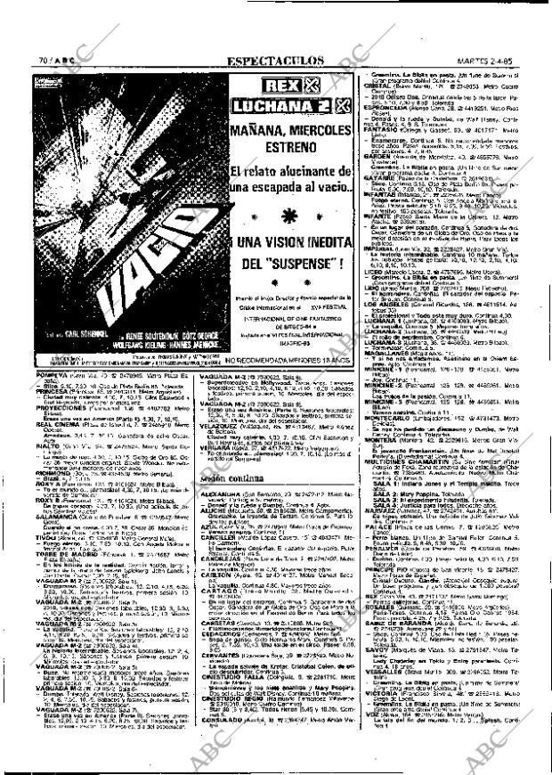 ABC MADRID 02-04-1985 página 70