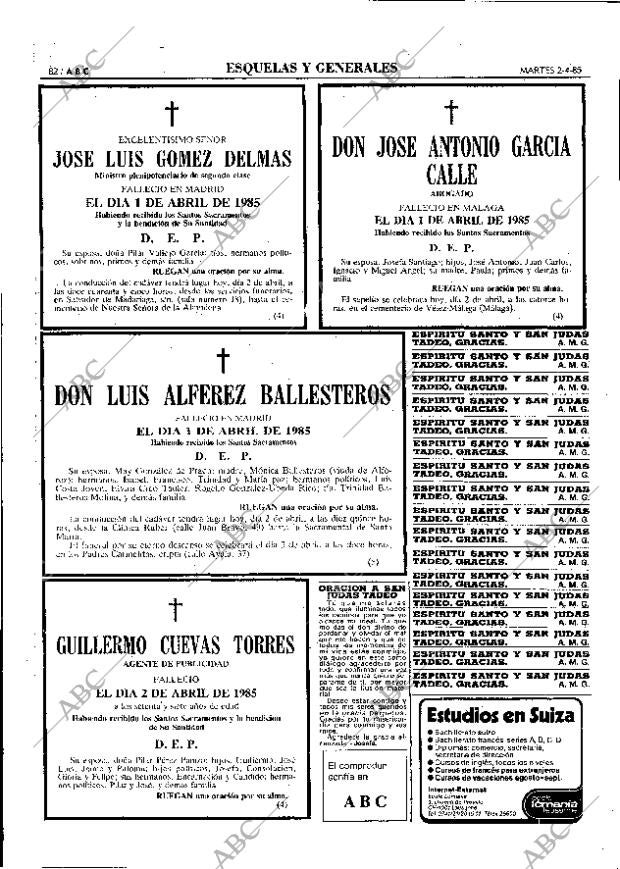ABC MADRID 02-04-1985 página 82