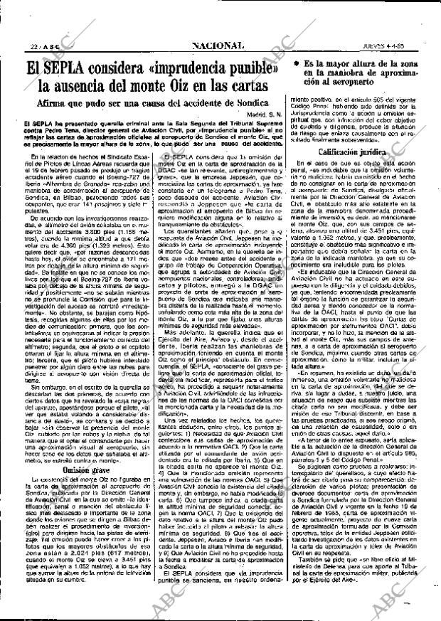 ABC MADRID 04-04-1985 página 22
