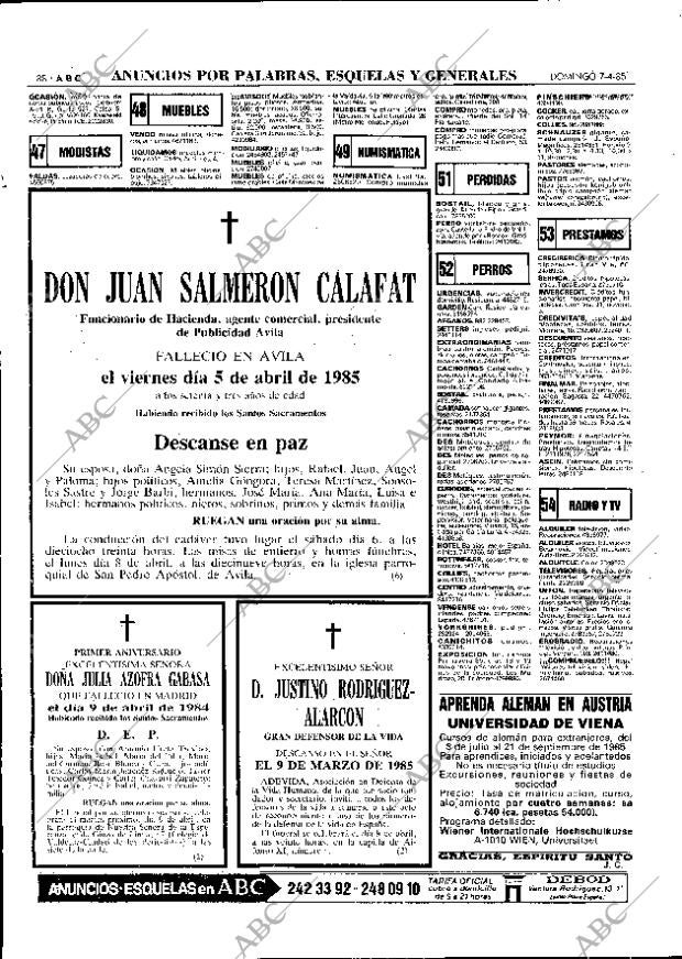 ABC MADRID 07-04-1985 página 88