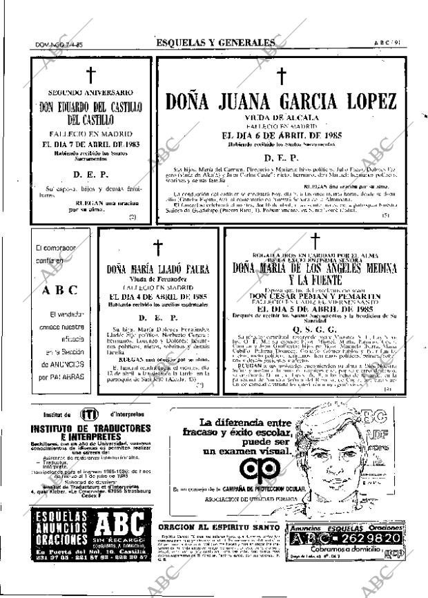 ABC MADRID 07-04-1985 página 91