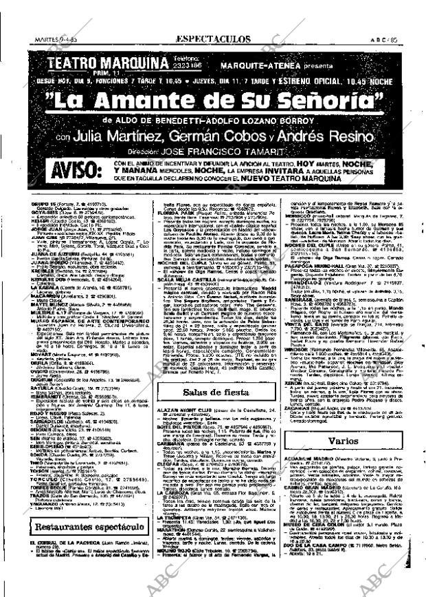 ABC MADRID 09-04-1985 página 85
