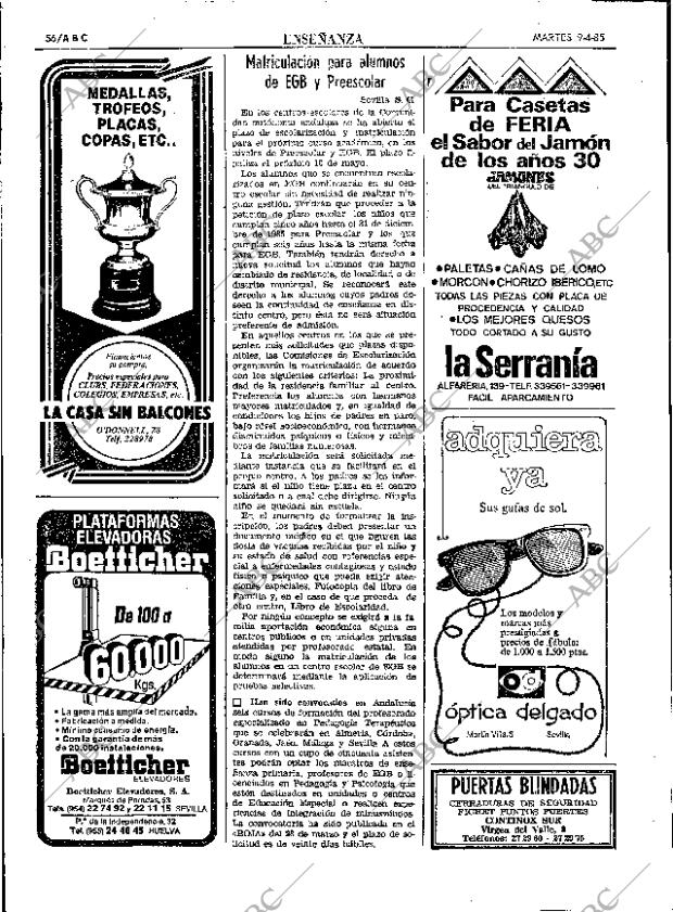 ABC SEVILLA 09-04-1985 página 56