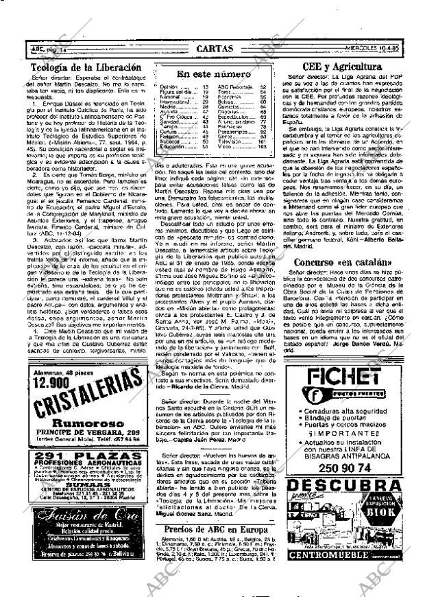 ABC MADRID 10-04-1985 página 14
