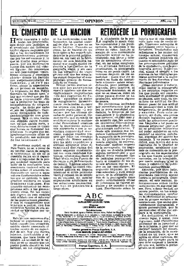 ABC MADRID 10-04-1985 página 15