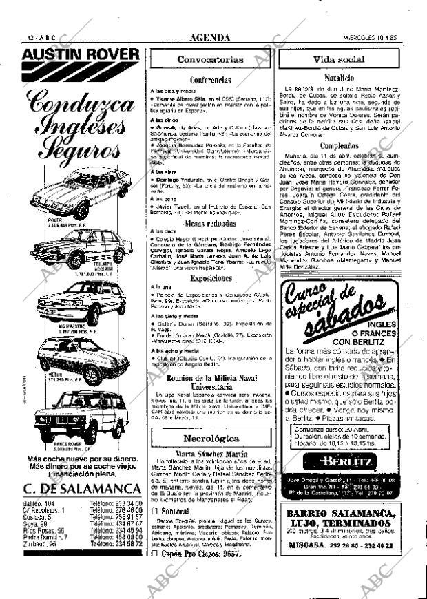 ABC MADRID 10-04-1985 página 42