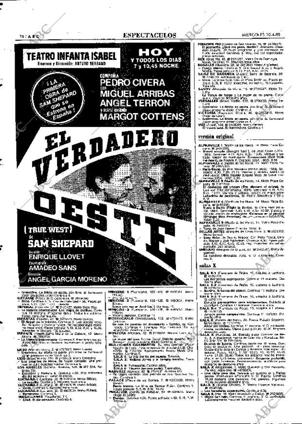 ABC MADRID 10-04-1985 página 74