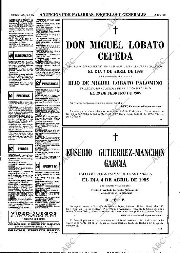 ABC MADRID 10-04-1985 página 87