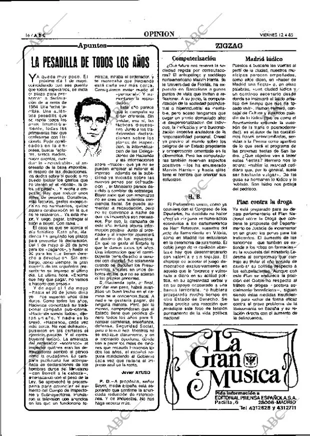 ABC MADRID 12-04-1985 página 16