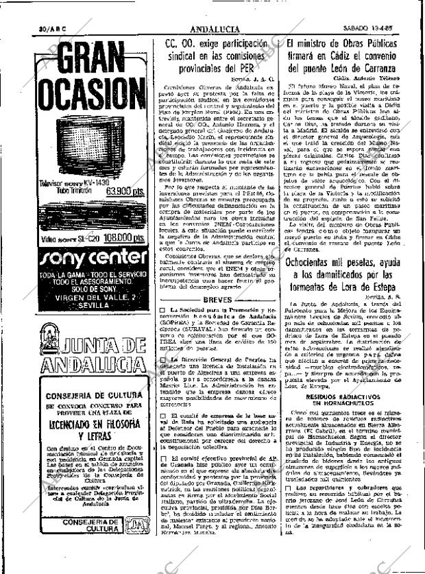 ABC SEVILLA 13-04-1985 página 30