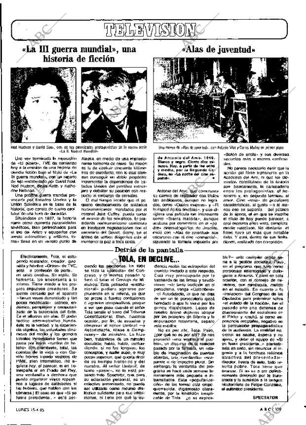 ABC MADRID 15-04-1985 página 109