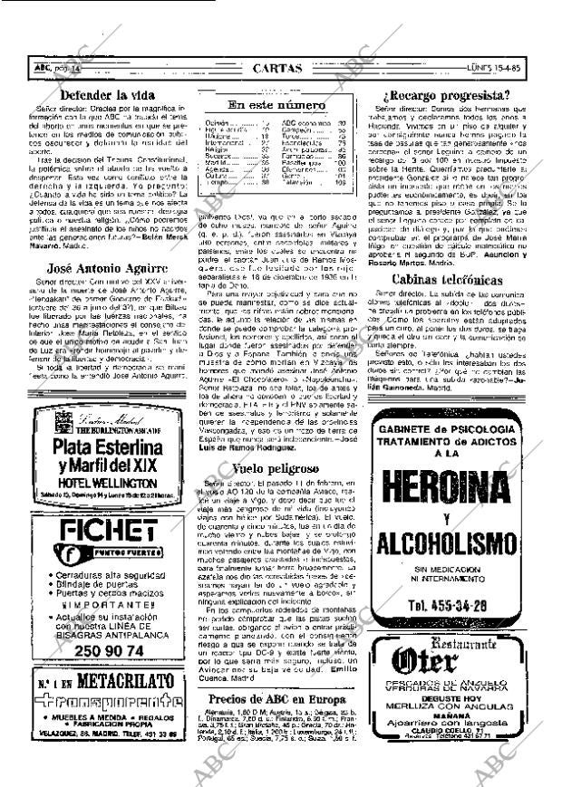 ABC MADRID 15-04-1985 página 14