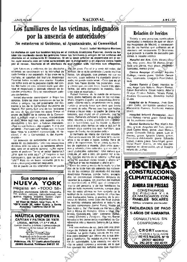 ABC MADRID 15-04-1985 página 23