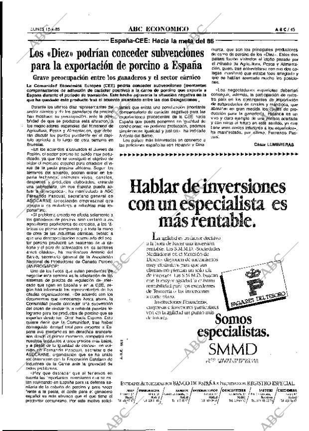 ABC MADRID 15-04-1985 página 45