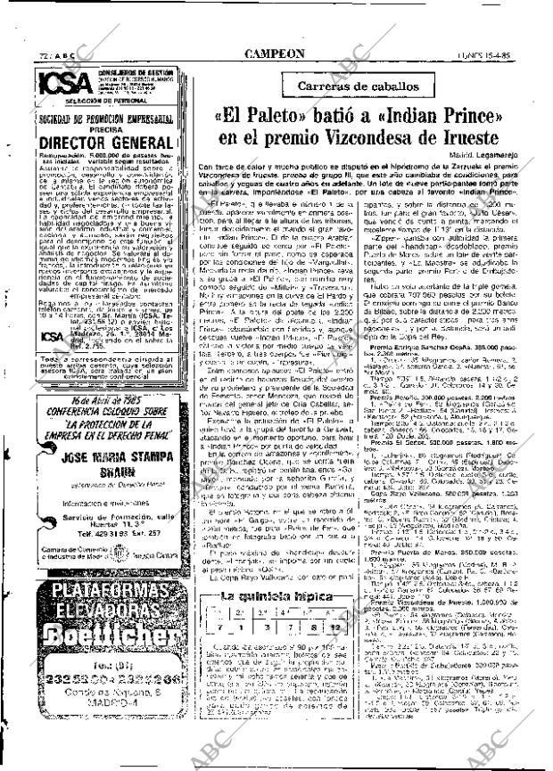 ABC MADRID 15-04-1985 página 72