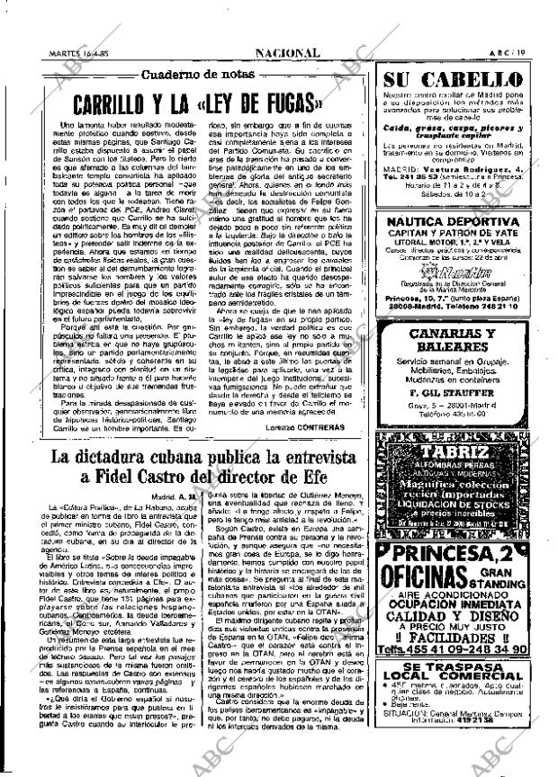 ABC MADRID 16-04-1985 página 19