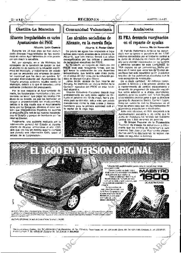 ABC MADRID 16-04-1985 página 22