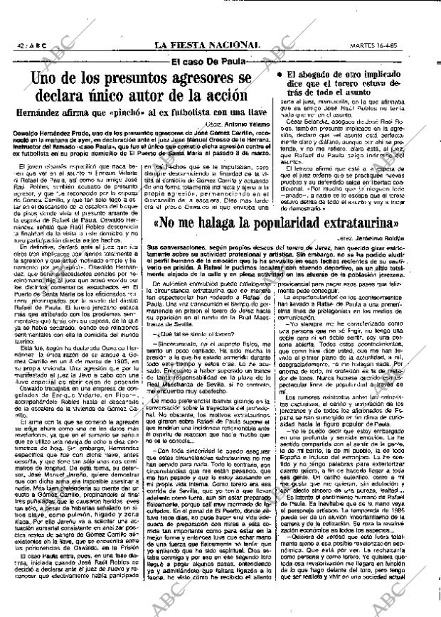 ABC MADRID 16-04-1985 página 42