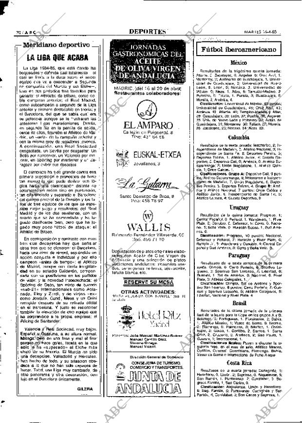 ABC MADRID 16-04-1985 página 70
