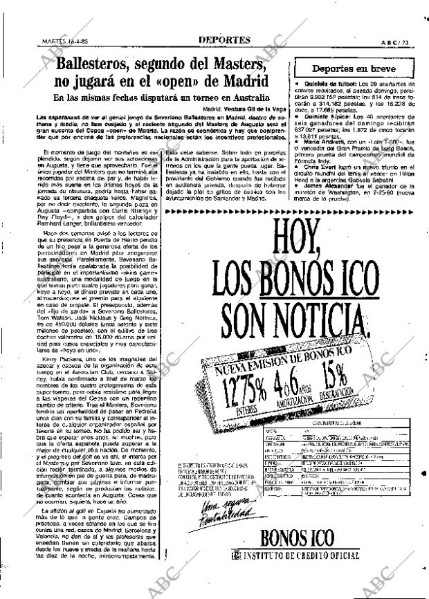 ABC MADRID 16-04-1985 página 73