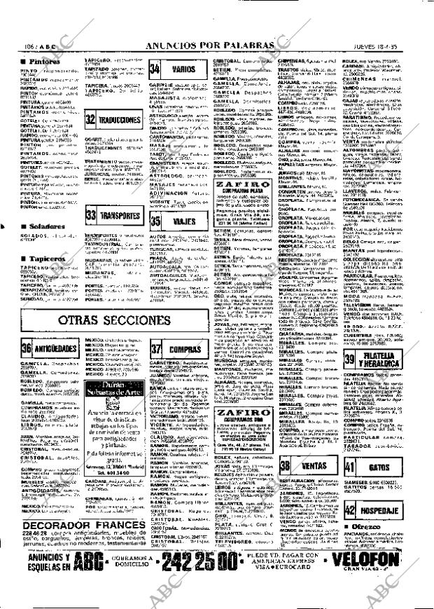 ABC MADRID 18-04-1985 página 106