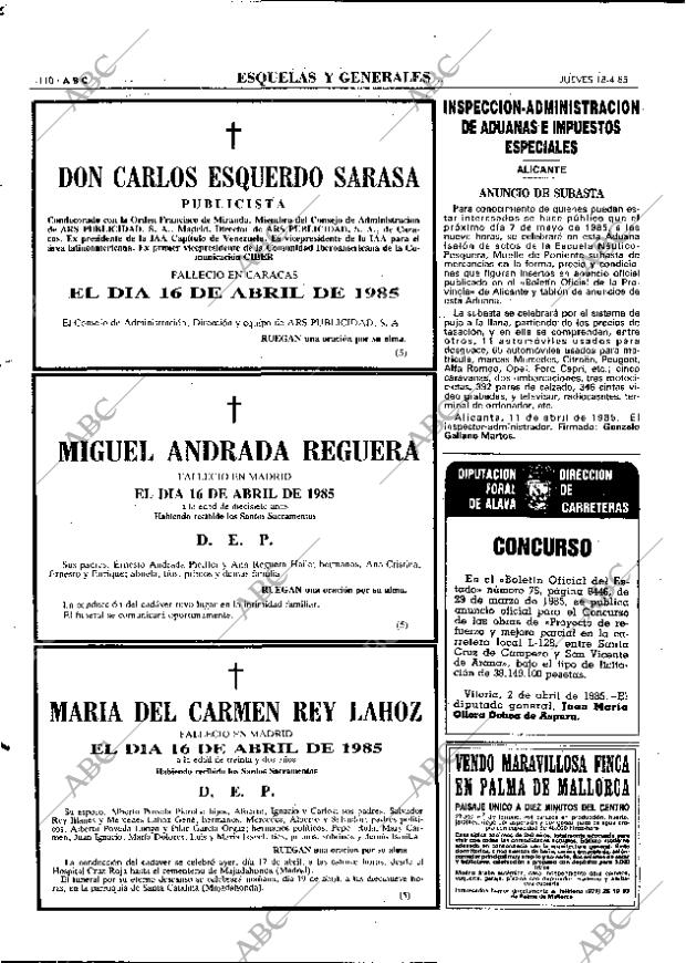 ABC MADRID 18-04-1985 página 110