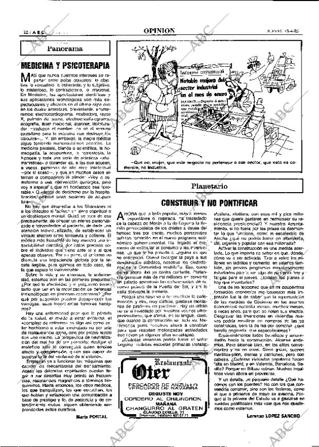 ABC MADRID 18-04-1985 página 22