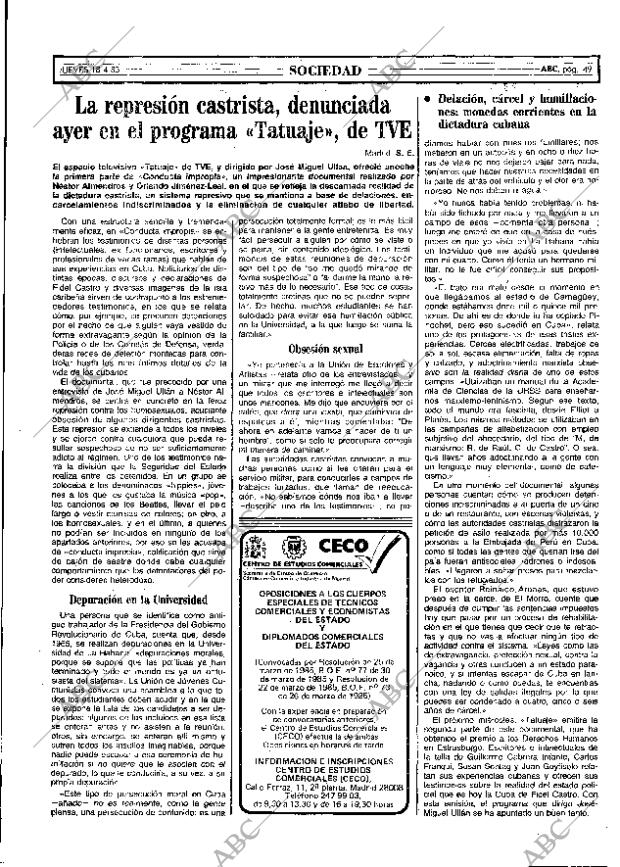 ABC MADRID 18-04-1985 página 49