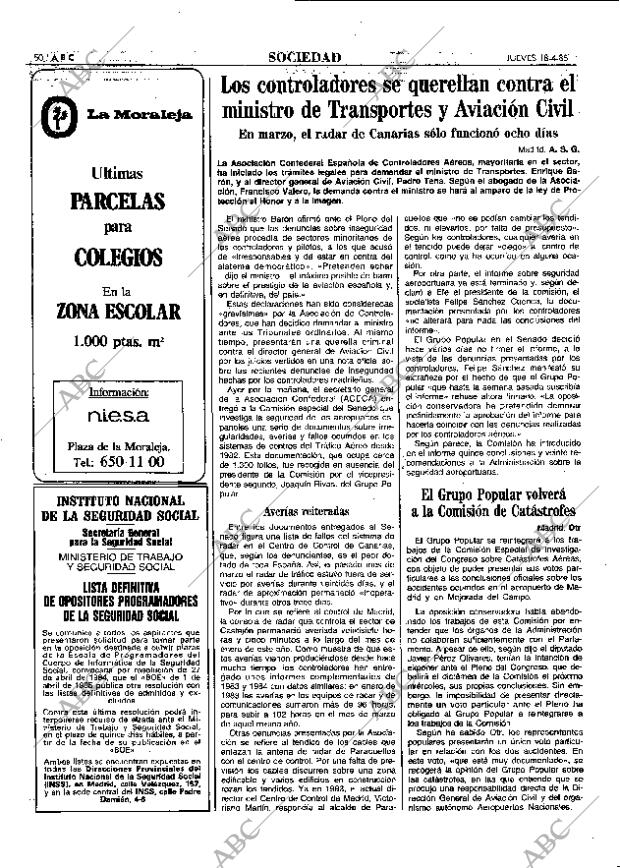 ABC MADRID 18-04-1985 página 50