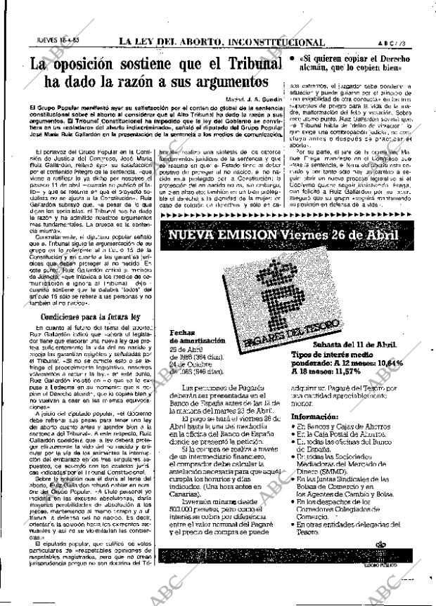 ABC MADRID 18-04-1985 página 73