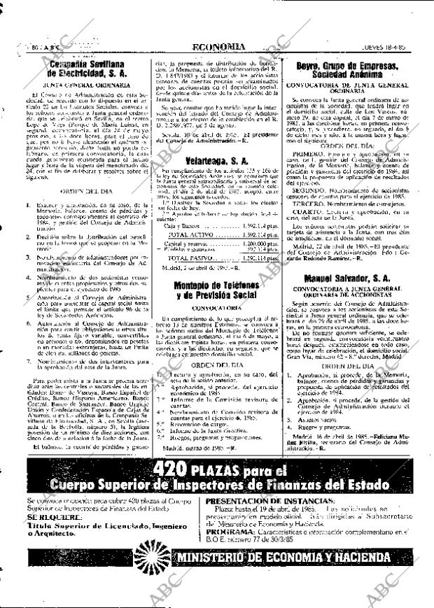 ABC MADRID 18-04-1985 página 80
