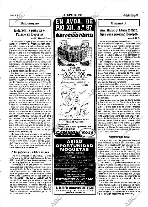 ABC MADRID 18-04-1985 página 84