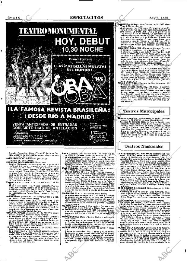 ABC MADRID 18-04-1985 página 90