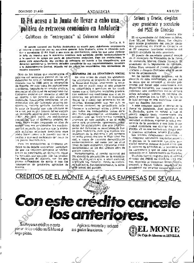 ABC SEVILLA 21-04-1985 página 29