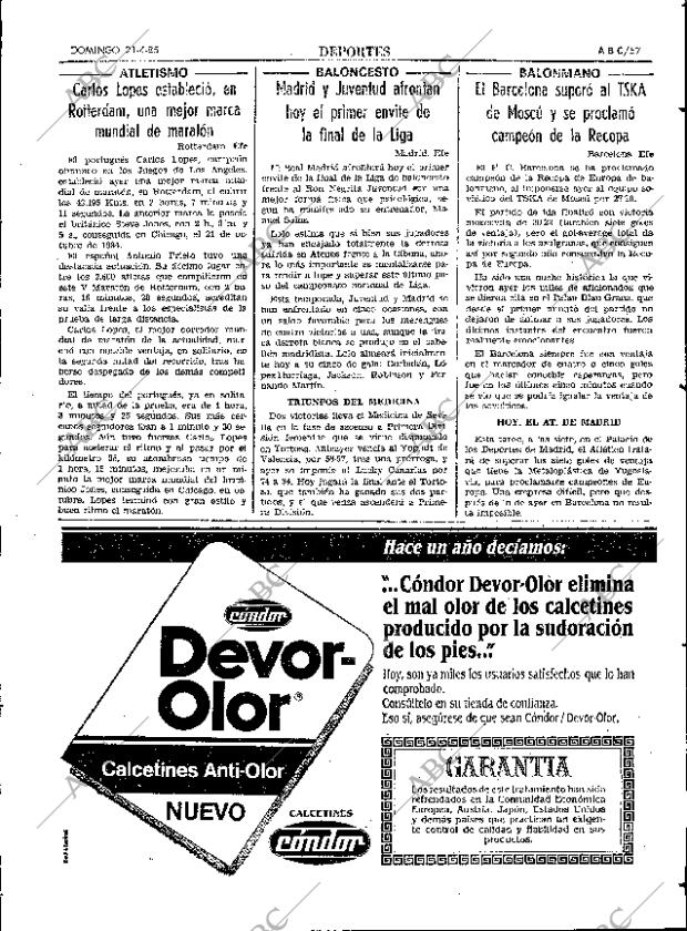 ABC SEVILLA 21-04-1985 página 57