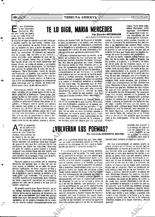 ABC MADRID 23-04-1985 página 58