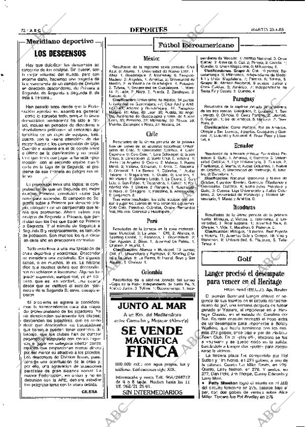 ABC MADRID 23-04-1985 página 72