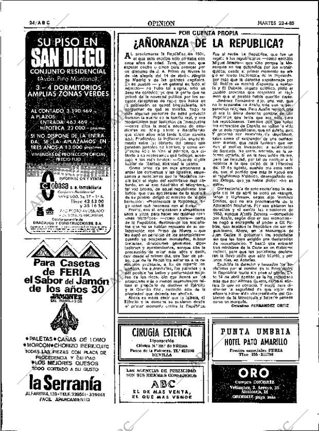 ABC SEVILLA 23-04-1985 página 24