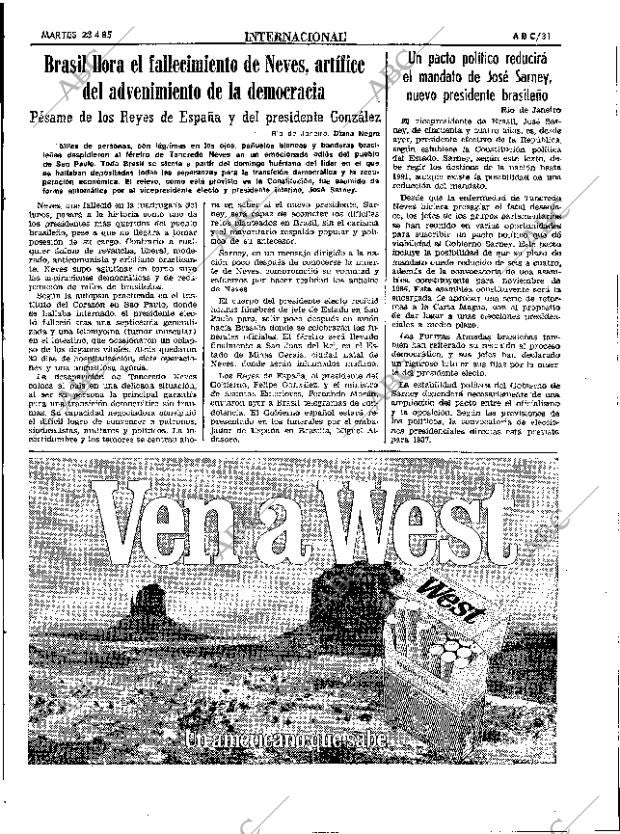 ABC SEVILLA 23-04-1985 página 31