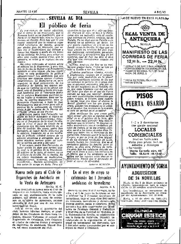 ABC SEVILLA 23-04-1985 página 43