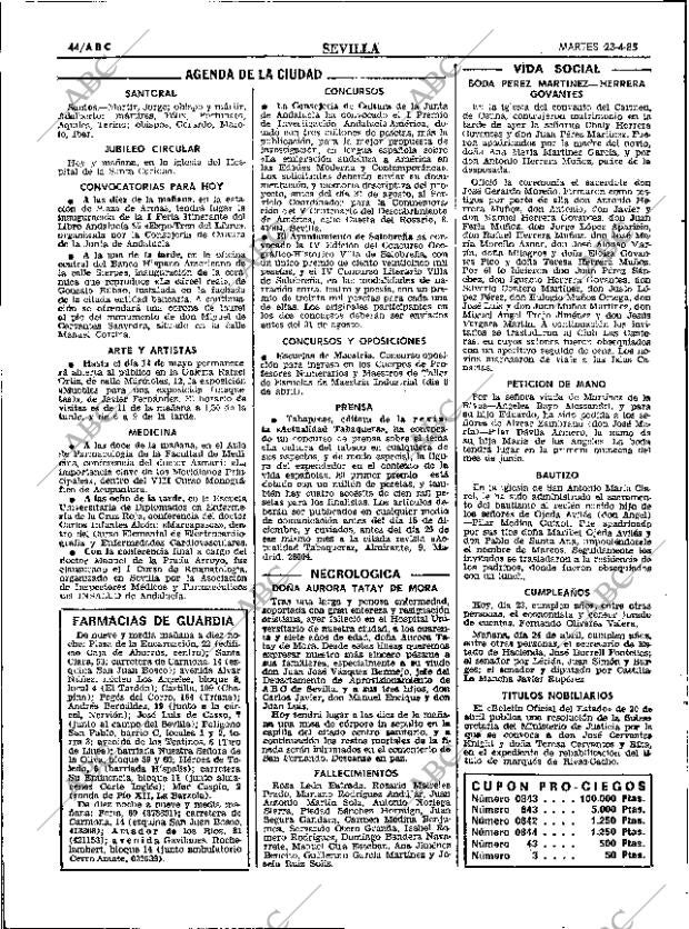 ABC SEVILLA 23-04-1985 página 44