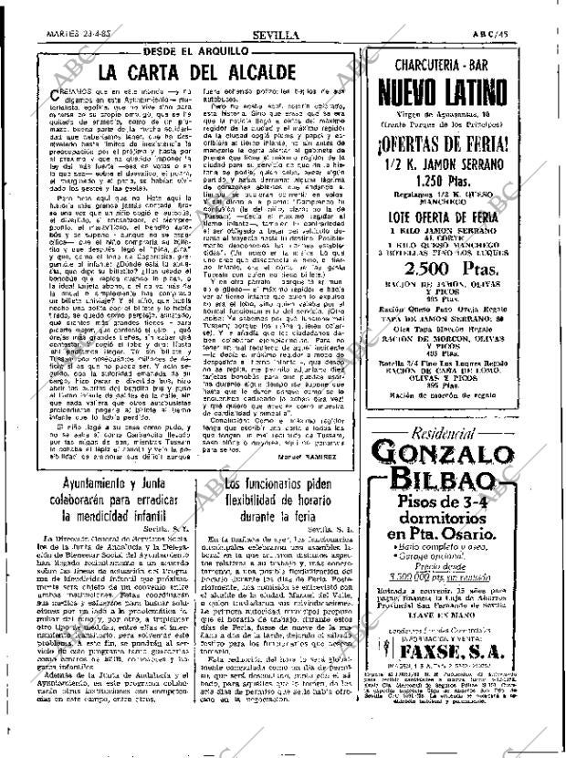 ABC SEVILLA 23-04-1985 página 45
