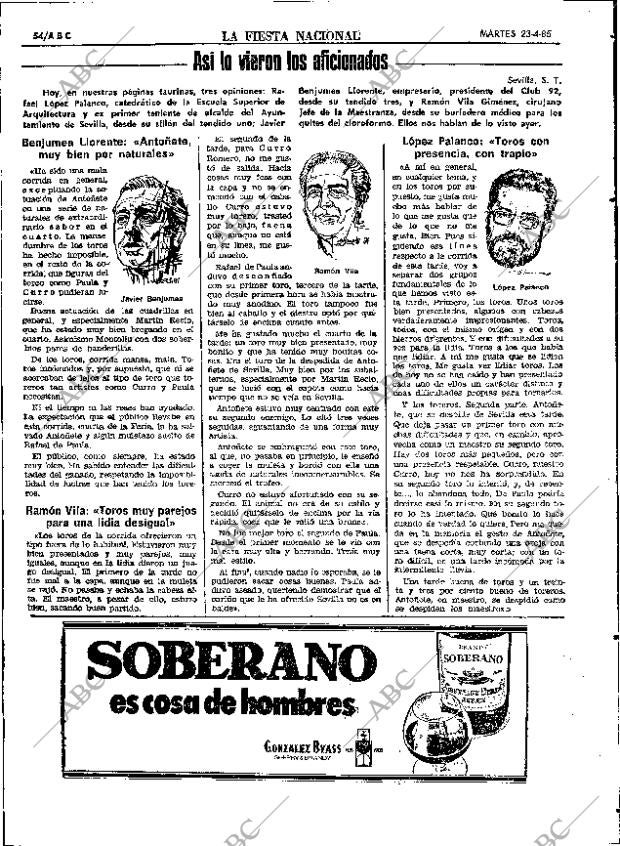 ABC SEVILLA 23-04-1985 página 54